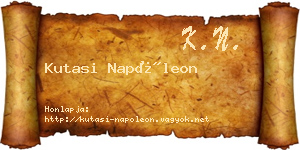 Kutasi Napóleon névjegykártya